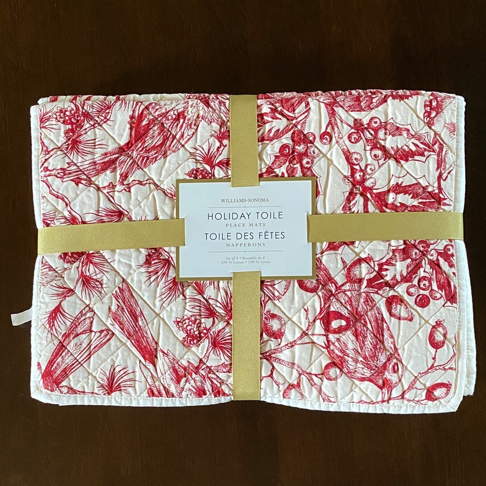 Williams Sonoma Holiday Toile Placemats - Set of 4